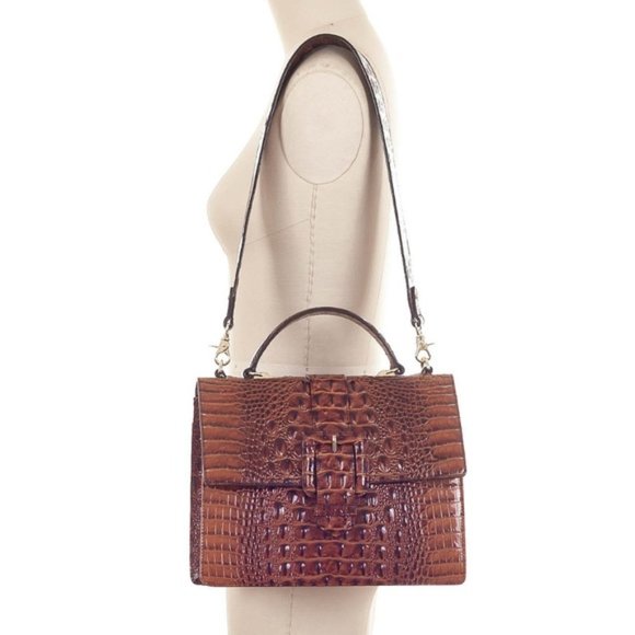 BRAHMIN Francine PECAN Brown Leather Handbag MEDIUM Size - Picture 3 of 7